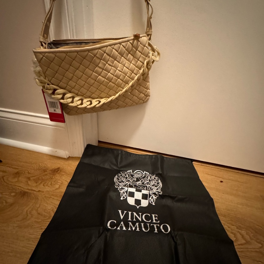 Brand New Vince Camuto Cream Woven Women's Handbag